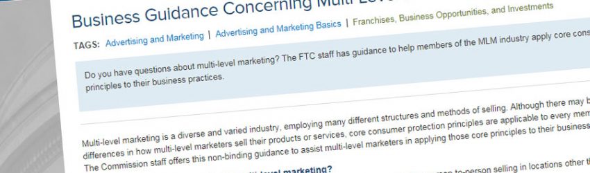 FTC Releases MLM Business Guidance